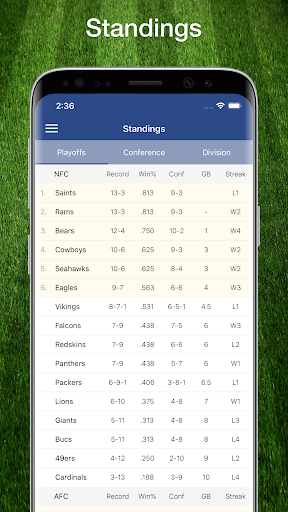 Football NFL 2017 Schedule, Live Scores, & Stats 스크린샷 1