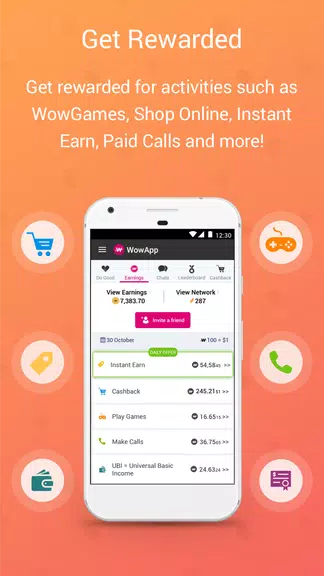 Schermata WowApp - Earn. Share. Do Good 1