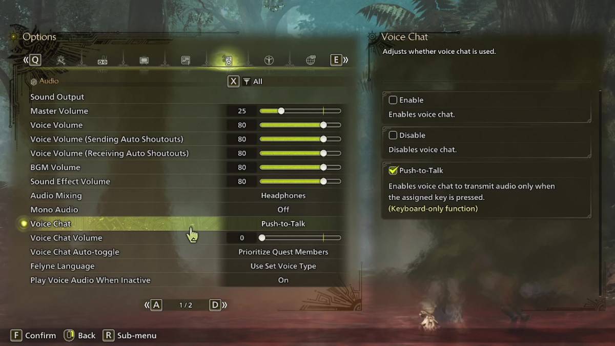 Monster Hunter Wilds Voice Chat Settings