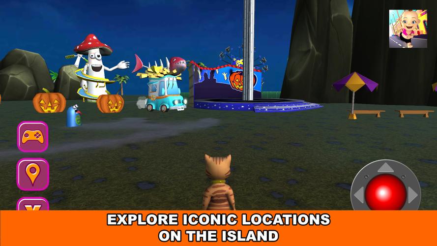 Halloween Cat Theme Park 3D Captura de tela 1