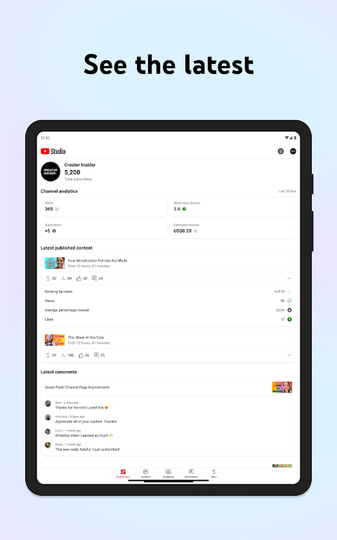YouTube Studio Tangkapan skrin 2