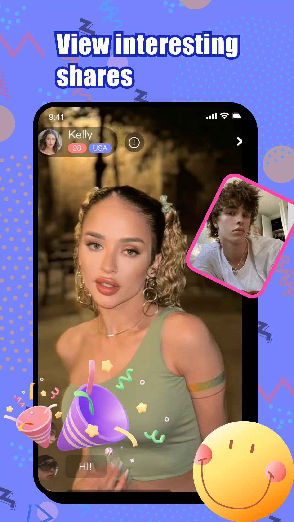 Wonk - live video chat 螢幕截圖 1