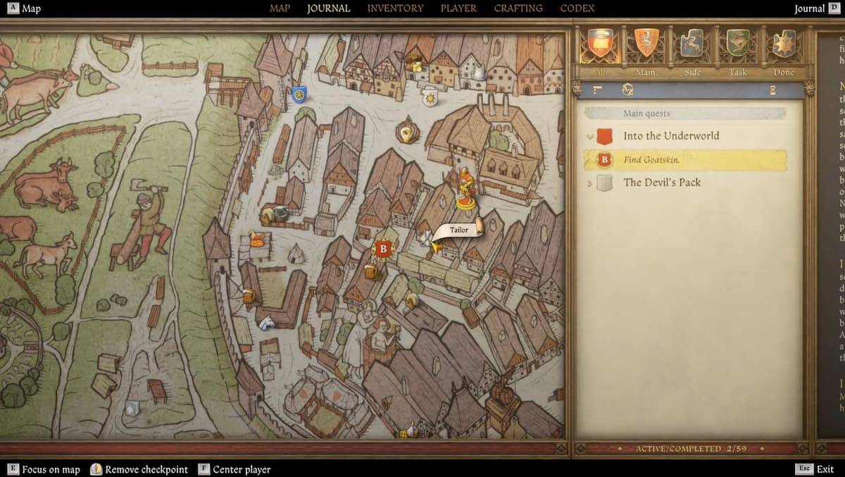 山羊皮的位置在王国降临：拯救2