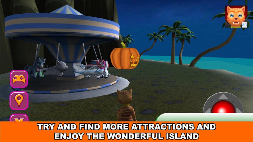 Halloween Cat Theme Park 3D Captura de tela 3