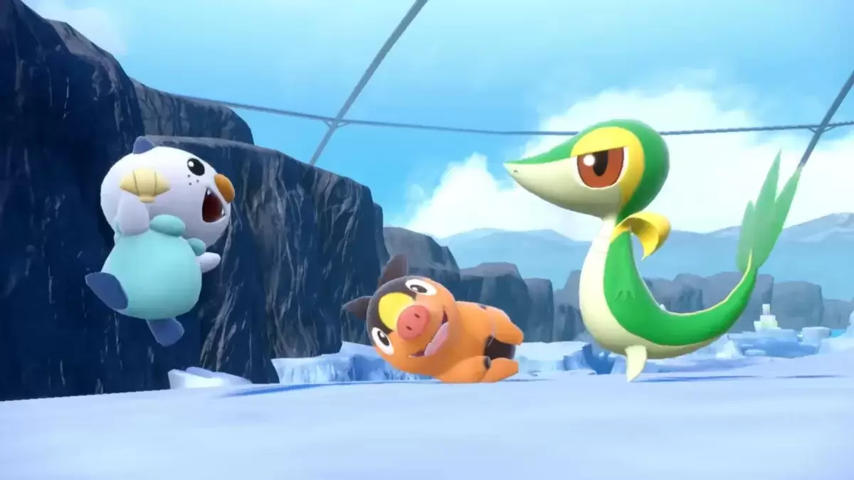 Les démarreurs de la génération 5 Oshawott, Tepig et Snivy dans Pokémon Scarlet & Violet