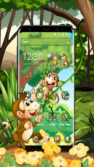 The Cute Cartoon Monkey Theme 스크린샷 2