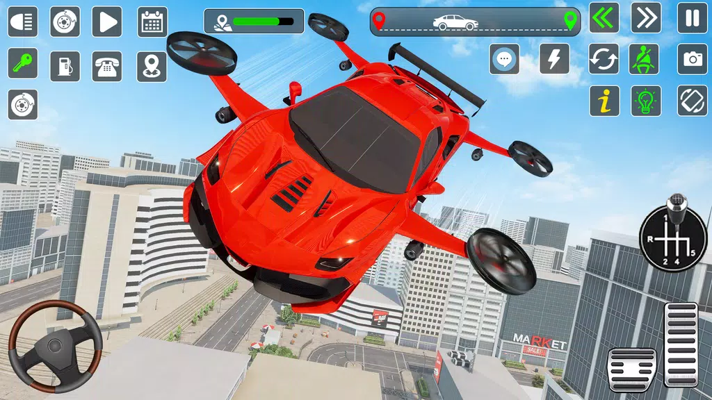 Flying Car Games Car Flight 3D Capture d'écran 0