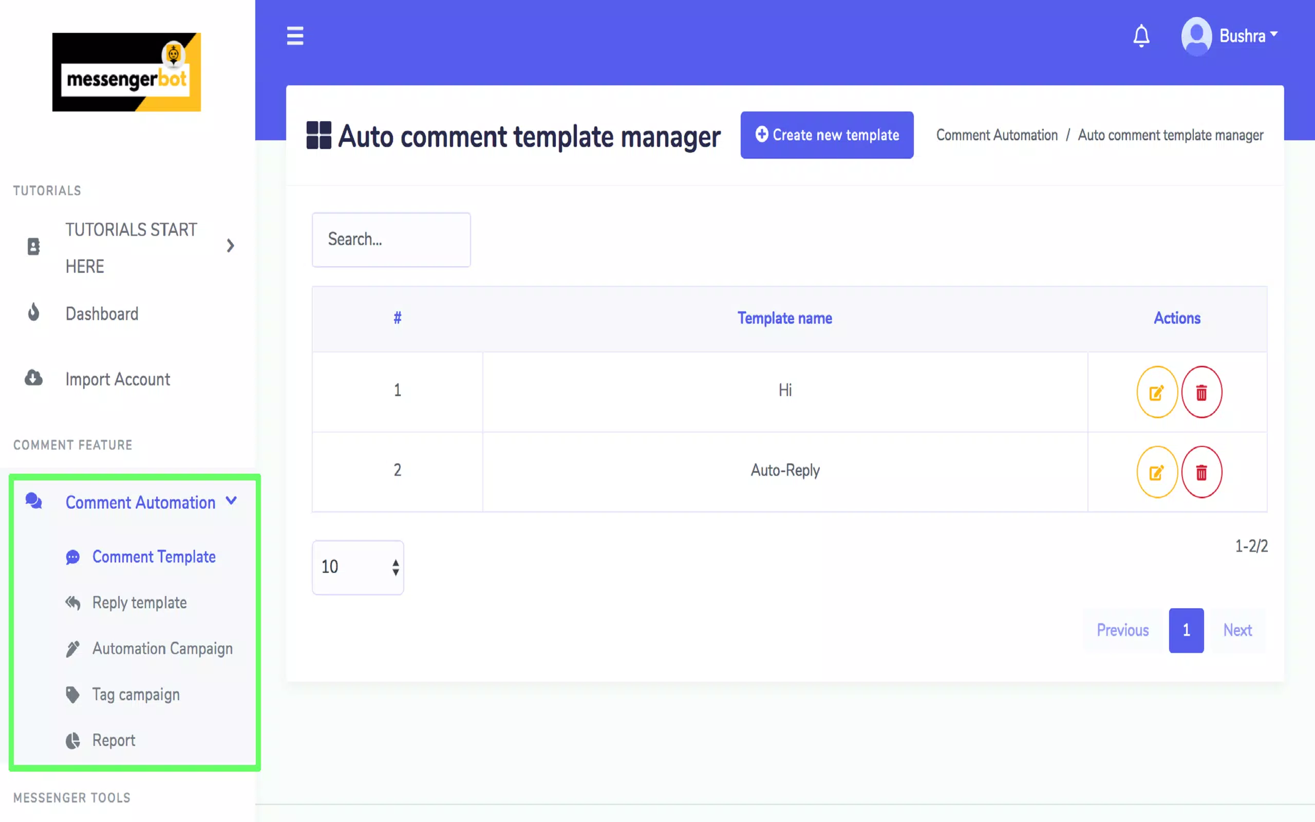 Messenger Bot Screenshot 1