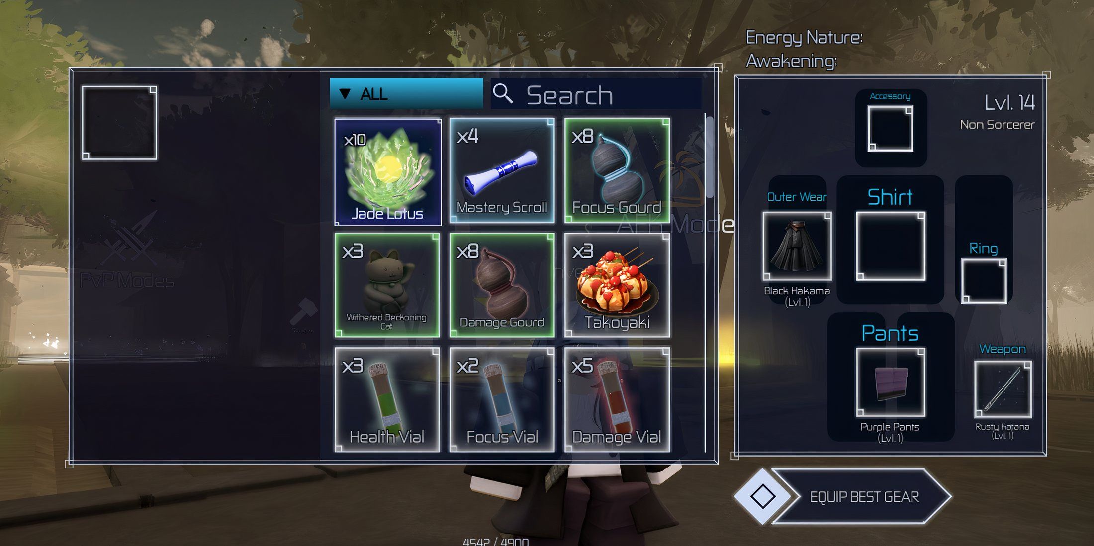 Inventory Screen Showing Jade Lotus